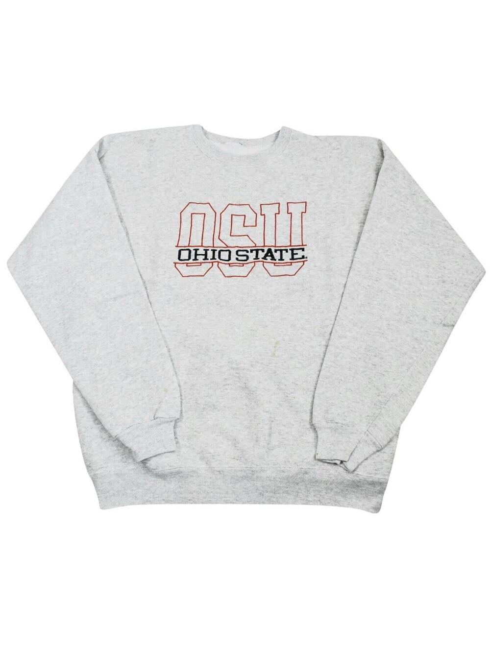 Vintage Ohio State Buckeyes Champion NCAA Football 90s Gray Sweatshirt Large